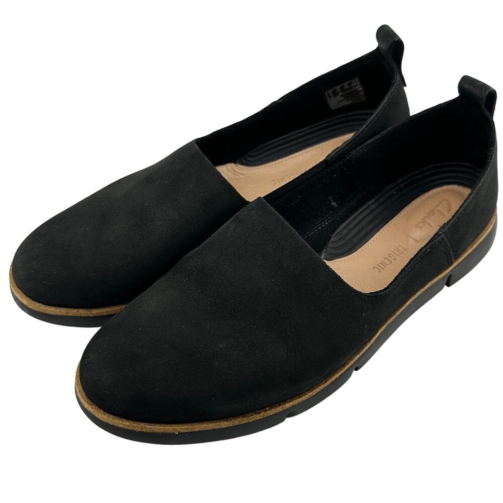 Clarks Trigenic Women's Tri Curve Lightweight Loafer Slip On Shoes Black Size 8